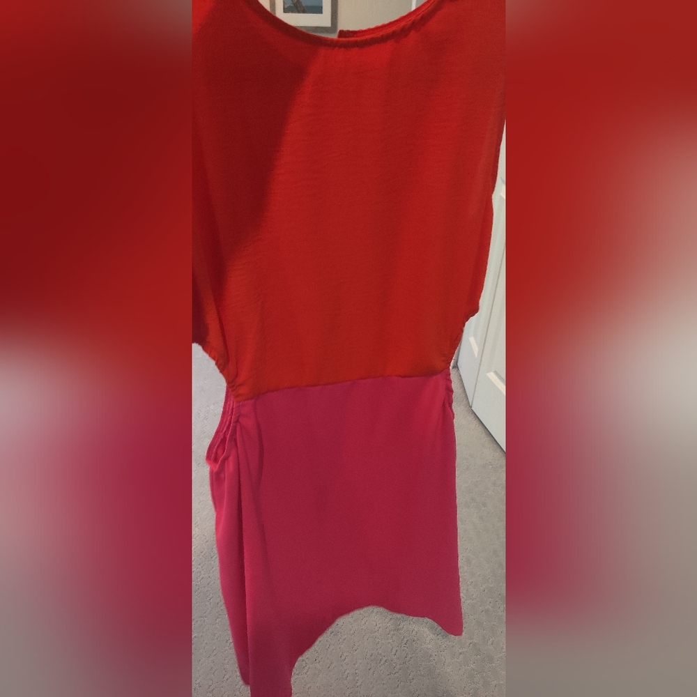 SHEIN Vibrant Orange and Pink Halter Sheath  Dress